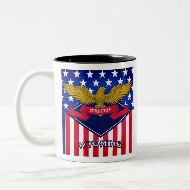 Wyoming USA Flag Two-Tone Coffee Mug (Left)