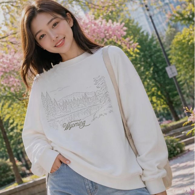 Wyoming USA Line Art  Sweatshirt (Creator Uploaded)