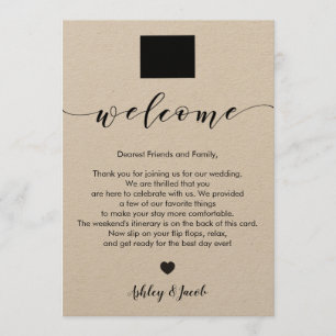 Wyoming Wedding Welcome Letter & Itinerary Card