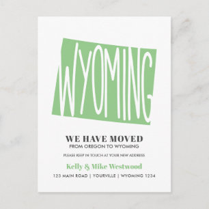Wyoming We've moved New address New Home  Postcard