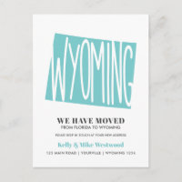 Wyoming We've moved New address New Home  Postcard