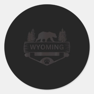 Wyoming wildlife bear hiking camping skiing  classic round sticker