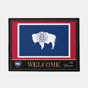 Wyoming & Wyoming Flag house mat /sports USA