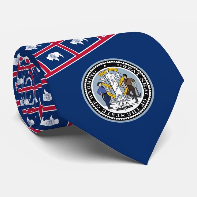 Wyomingite Flag & Seal, Flag of Wyoming Tie (Rolled)