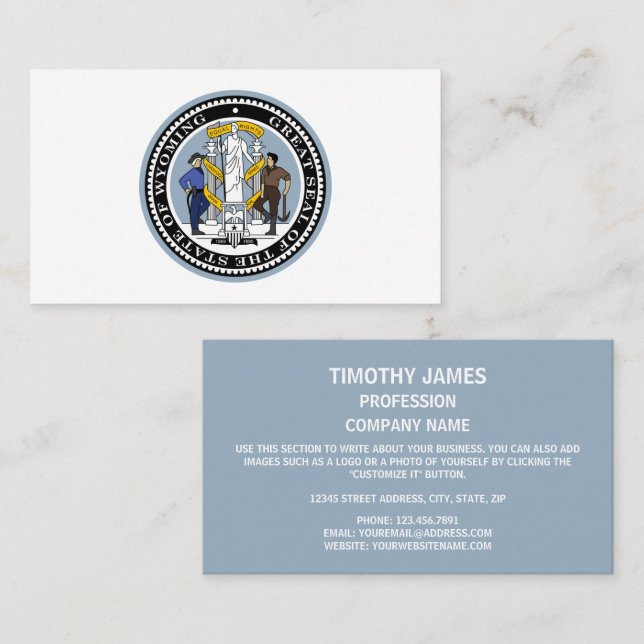 Wyomingite Seal, Seal of Wyoming Business Card (Front/Back)