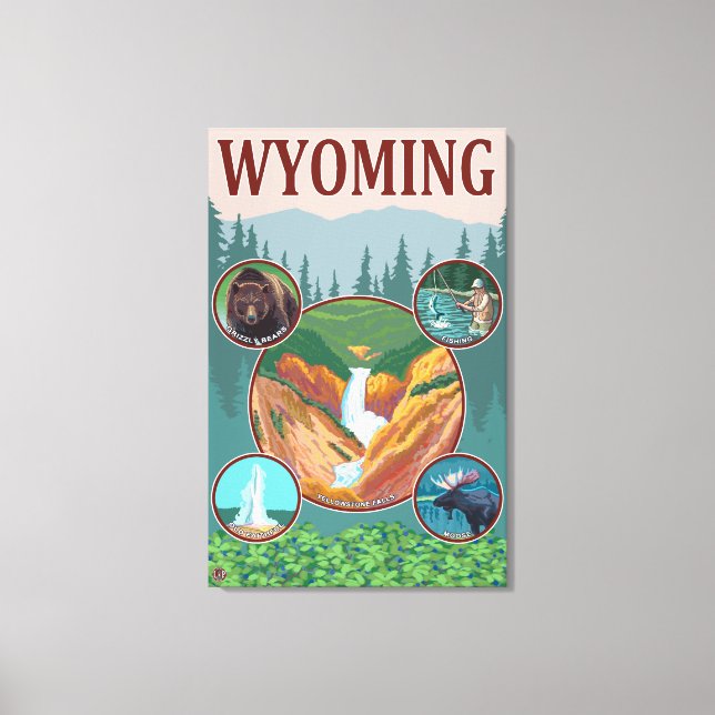 WyomingWyoming Collage Canvas Print (Front)