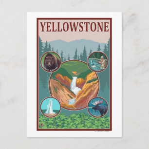 WyomingYellowstone Collage Postcard