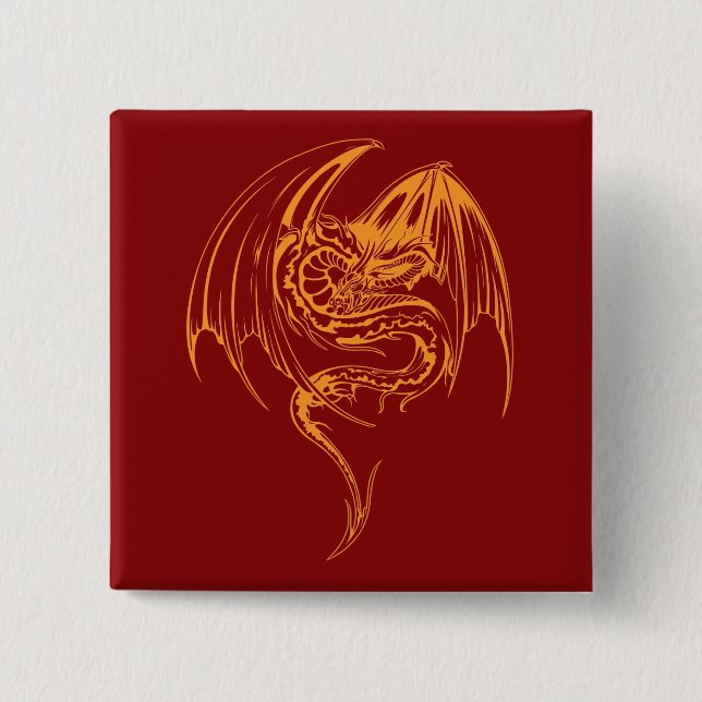 Wyvern Dragon Are Fantasy Mythical Creatures Pinba 15 Cm Square Badge (Front)