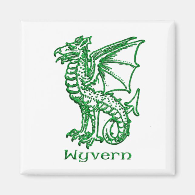 Wyvern mediaeval heraldry magnet (Front)