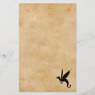 Wyvern on old parchment stationery