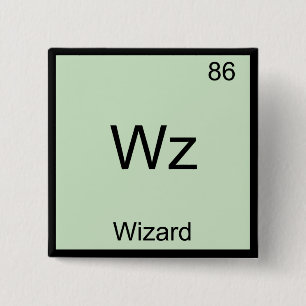 Wz - Wizard Funny Element Chemistry Symbol T-Shirt 15 Cm Square Badge