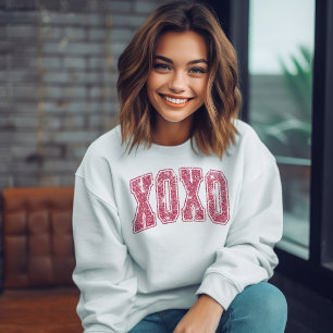 X0X0 in Pink Glitter Sweatshirt