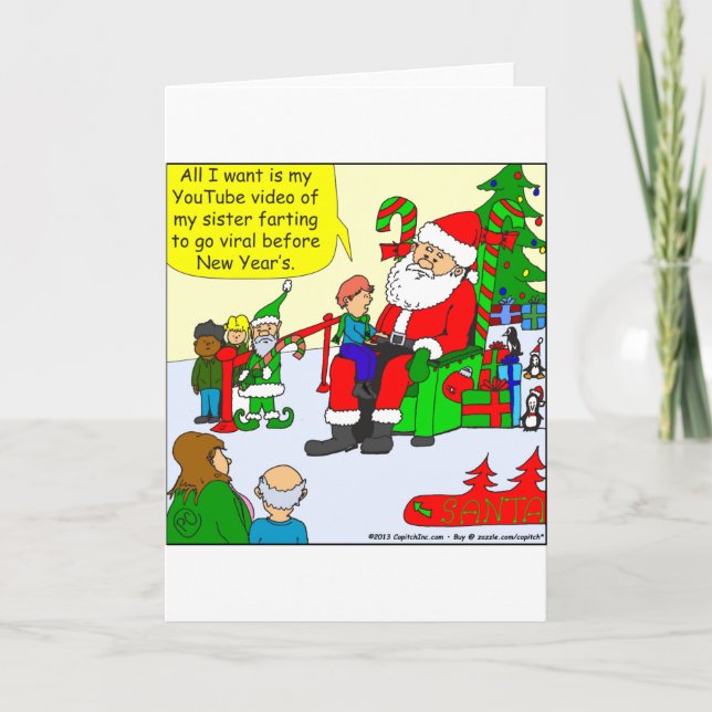 x16 sister passing gas video on internet.png holiday card (Front)