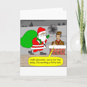 x76 hello governor santa cartoon holiday card