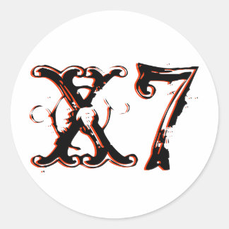 X7 Circle Classic Round Sticker