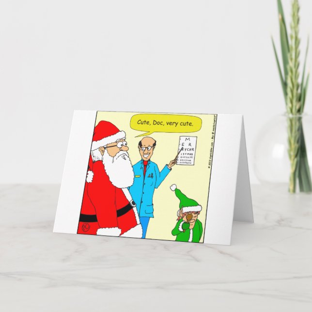 x80 cute eye doctor chart cartoon holiday card (Front)