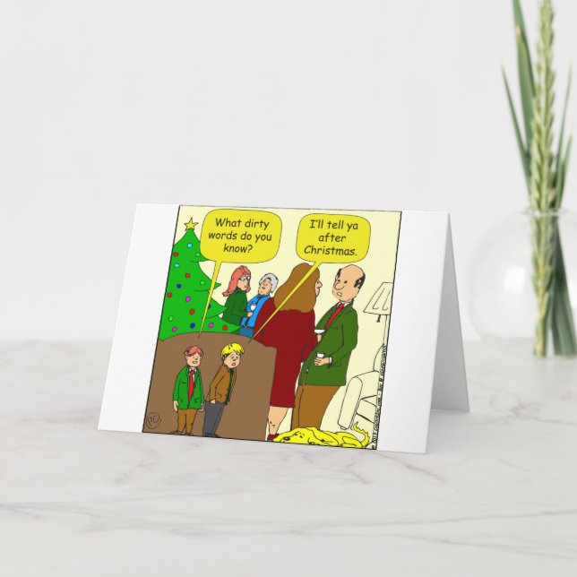 x94 dirty words 1 cartoon holiday card (Front)