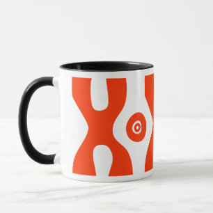 X 0 Primitve Abstract Design in Vibrant Red Mug