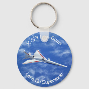 X-59 Low Boom Supersonic Jet Aircraft Key Ring