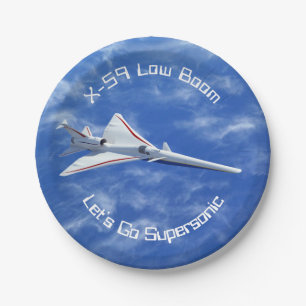 X-59 Low Boom Supersonic Jet Aircraft Paper Plate