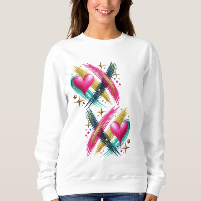 X and hearts vibrant pink sweatshirt (Front)