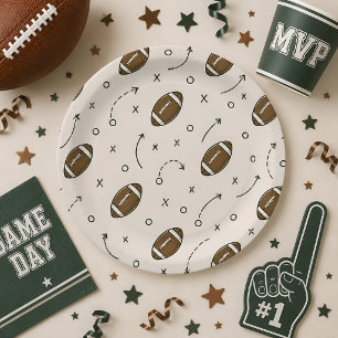 X and O Sports Party Plates