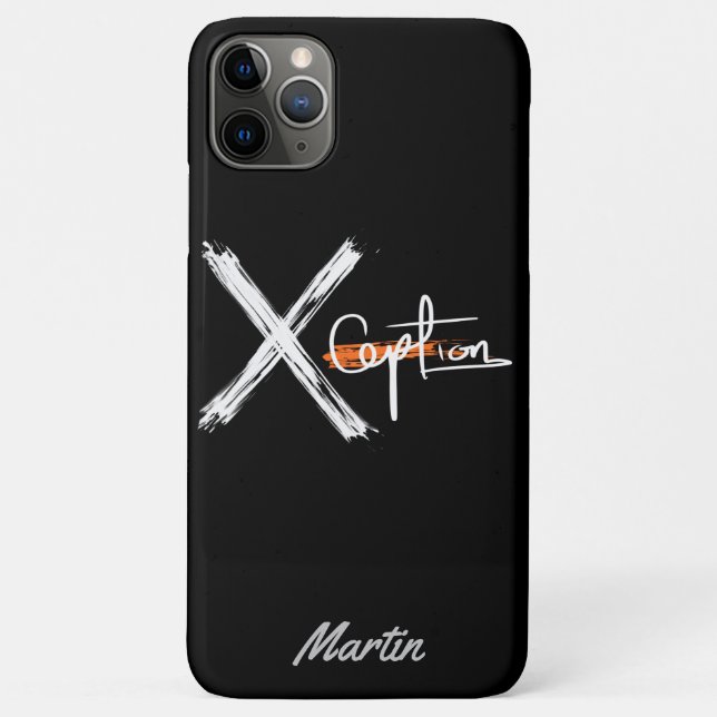 X Ception | Cool Black and White Custom Name Case-Mate iPhone Case (Back)