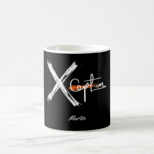 X Ception Cool Black and White Custom Name Coffee Mug