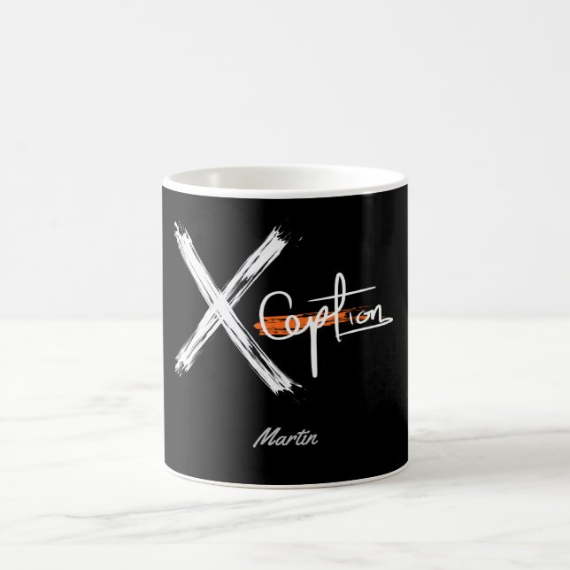 X Ception | Cool Black and White Custom Name Coffee Mug (Center)