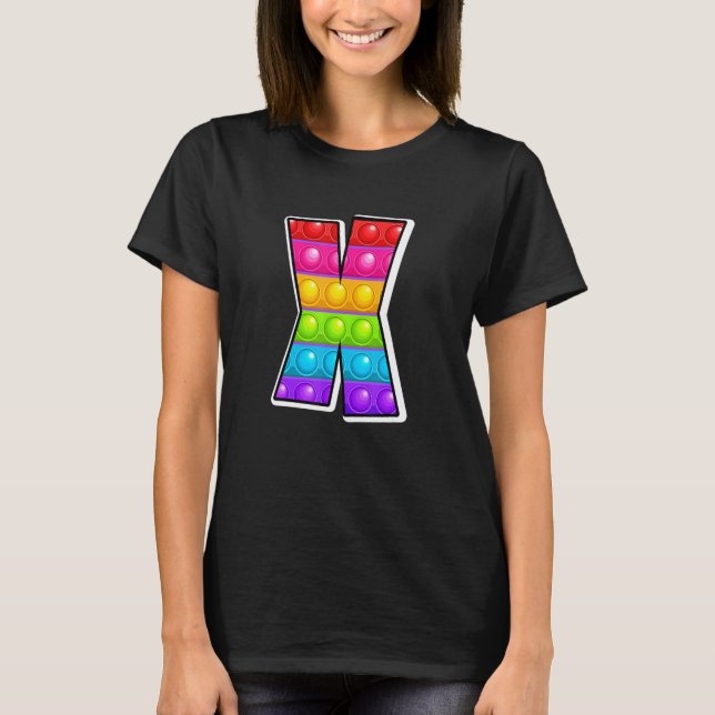 X Cutest Capital Letter x Alphabet Funny Poppin Ki T-Shirt (Front)