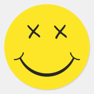 X Eye Face Classic Round Sticker