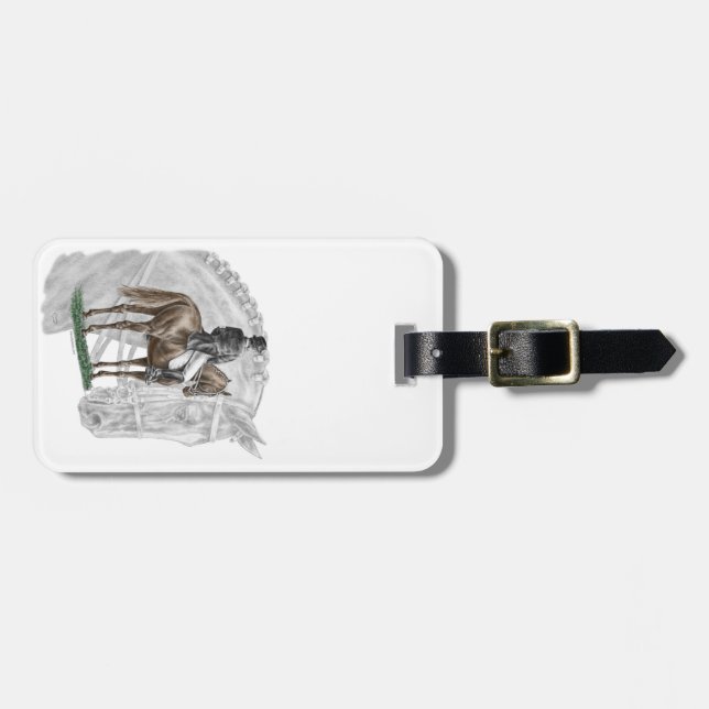 X-Halt Salute Dressage Horse Luggage Tag (Front Horizontal)