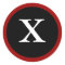 X : Initial X Letter X  Red, White & Black Sticker
