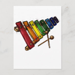 X is for Xylophone Postcard