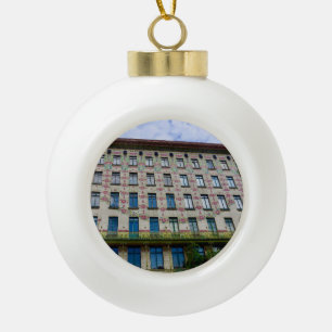 X.ITINERARIES: Otto Wagner, Linke Wienzeile 40 Ceramic Ball Christmas Ornament