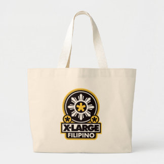 X-Large Filipino - Black Large Tote Bag