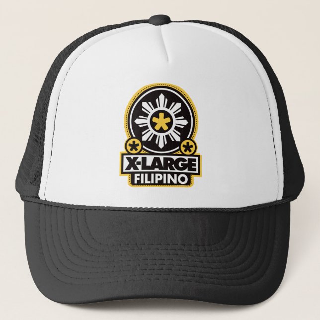 X-Large Filipino - Black Trucker Hat (Front)
