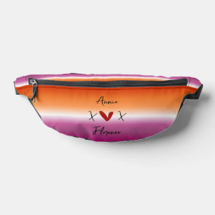 X Love X Sunset Lesbian Flag Bum Bags