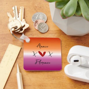 X Love X Sunset Lesbian Flag Key Ring