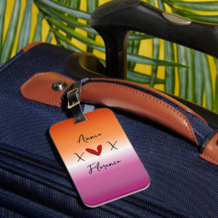 X Love X Sunset Lesbian Flag Luggage Tag