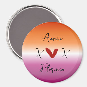 X Love X Sunset Lesbian Flag Magnet