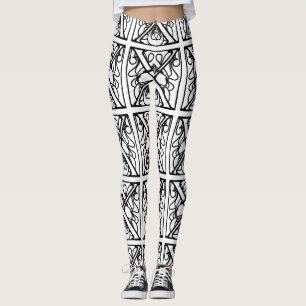X Marks The Spot Black & White Handmade Yoga Pants