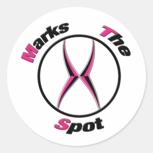 X marks the spot  classic round sticker