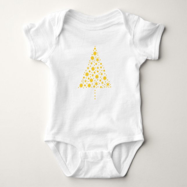 X-mas baby golden Christmas tree Bodysuit (Front)