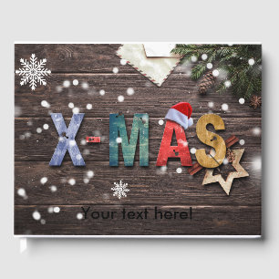 X-Mas colourful letters Guest Book
