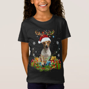 X-Mas Fox Christmas Lights Funny Wild Animal Desig T-Shirt