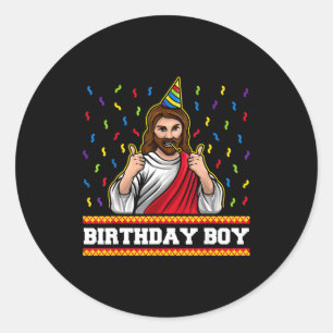 X-mas Funny Jesus Bday For Kids &amp; Adults Jesus Classic Round Sticker