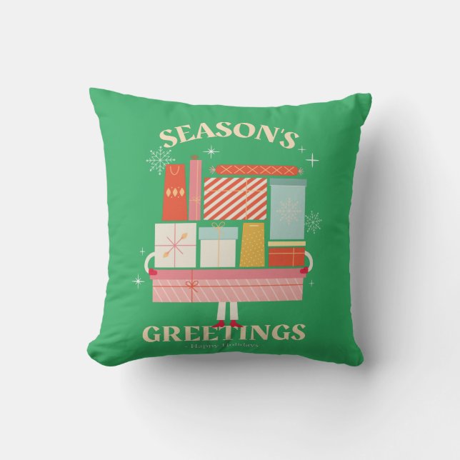 X-mas Gift Box surprise illustratation Cushion (Front)