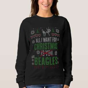 X-Mas Graphic - All I Want for Christmas are Beagl Sweatshirt