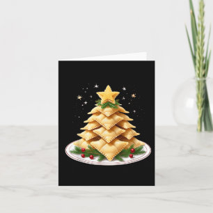 X-mas Italian Pasta Dish Ravioli Christmas Tree ,  Card
